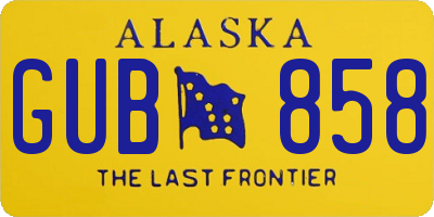 AK license plate GUB858