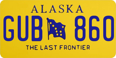 AK license plate GUB860