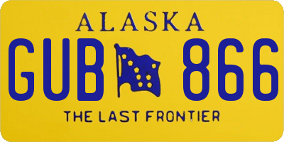 AK license plate GUB866