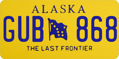 AK license plate GUB868