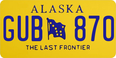 AK license plate GUB870
