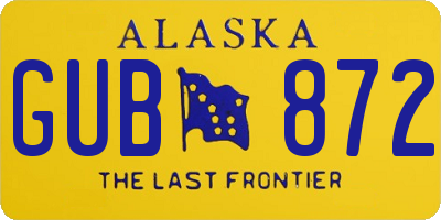 AK license plate GUB872