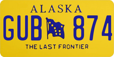 AK license plate GUB874