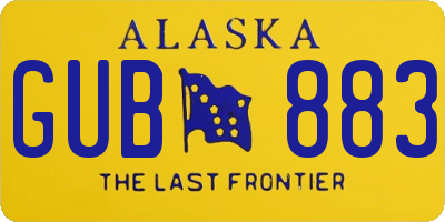 AK license plate GUB883