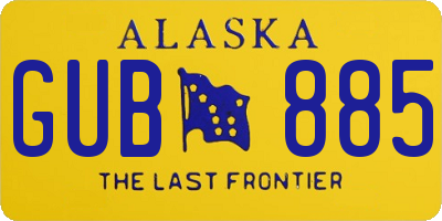 AK license plate GUB885