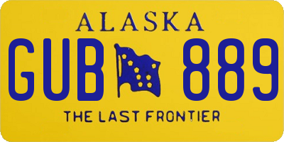 AK license plate GUB889