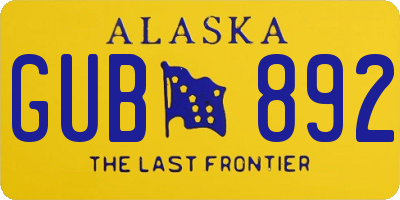 AK license plate GUB892