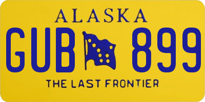 AK license plate GUB899