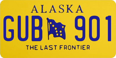 AK license plate GUB901