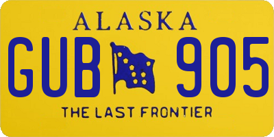 AK license plate GUB905