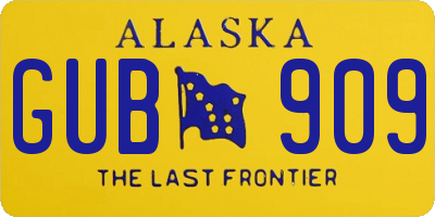 AK license plate GUB909