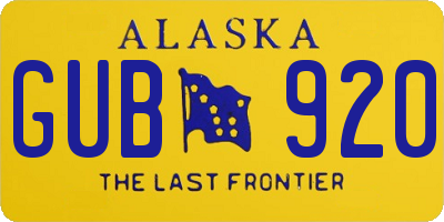 AK license plate GUB920