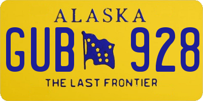 AK license plate GUB928