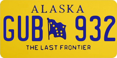 AK license plate GUB932