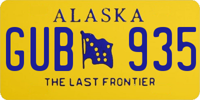 AK license plate GUB935