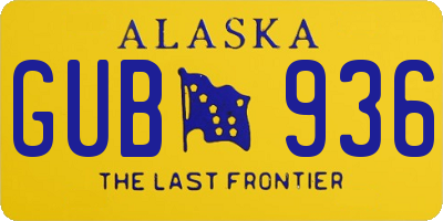 AK license plate GUB936