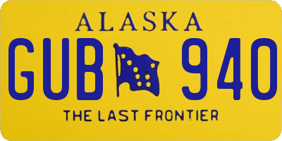 AK license plate GUB940