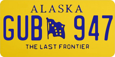 AK license plate GUB947