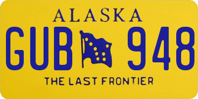 AK license plate GUB948