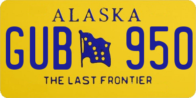 AK license plate GUB950