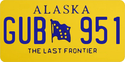 AK license plate GUB951