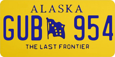 AK license plate GUB954