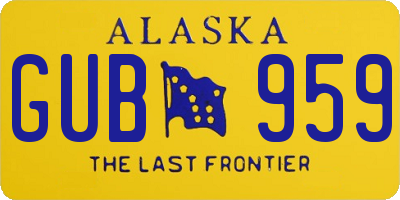 AK license plate GUB959