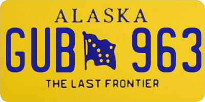 AK license plate GUB963