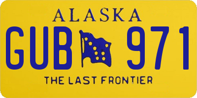 AK license plate GUB971