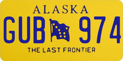 AK license plate GUB974