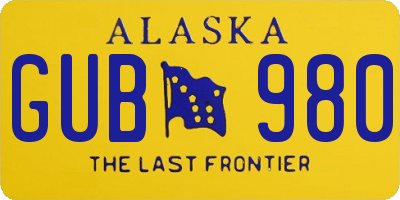 AK license plate GUB980