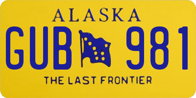 AK license plate GUB981