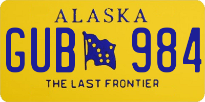 AK license plate GUB984