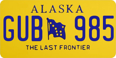 AK license plate GUB985