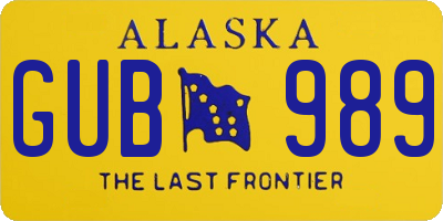 AK license plate GUB989