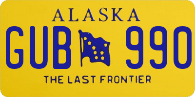 AK license plate GUB990