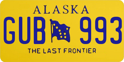 AK license plate GUB993