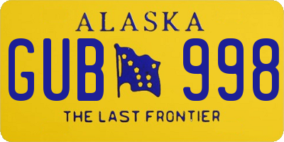 AK license plate GUB998