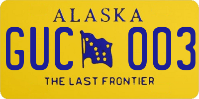AK license plate GUC003
