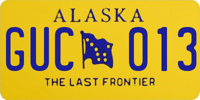 AK license plate GUC013
