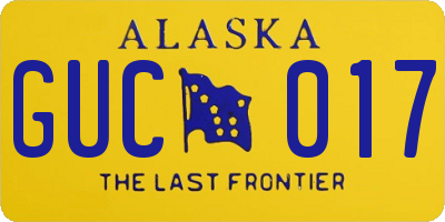 AK license plate GUC017