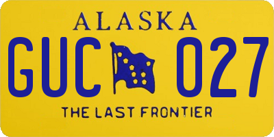 AK license plate GUC027
