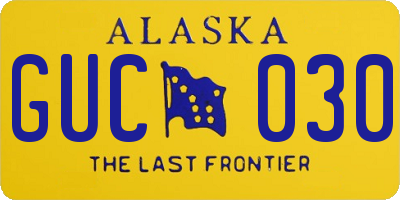 AK license plate GUC030