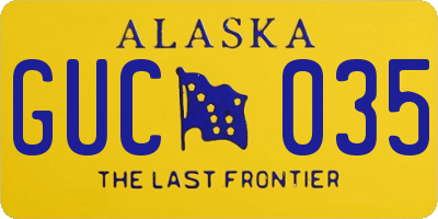 AK license plate GUC035