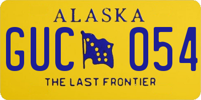 AK license plate GUC054