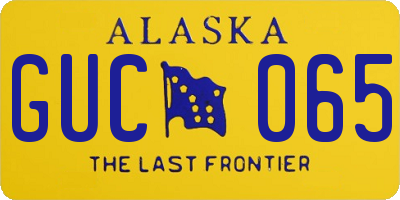 AK license plate GUC065