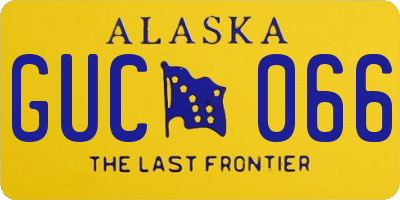 AK license plate GUC066