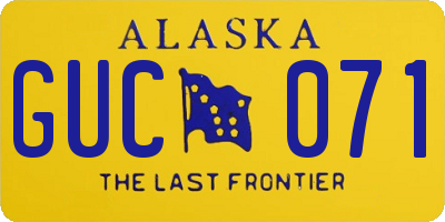 AK license plate GUC071