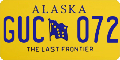 AK license plate GUC072