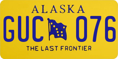 AK license plate GUC076